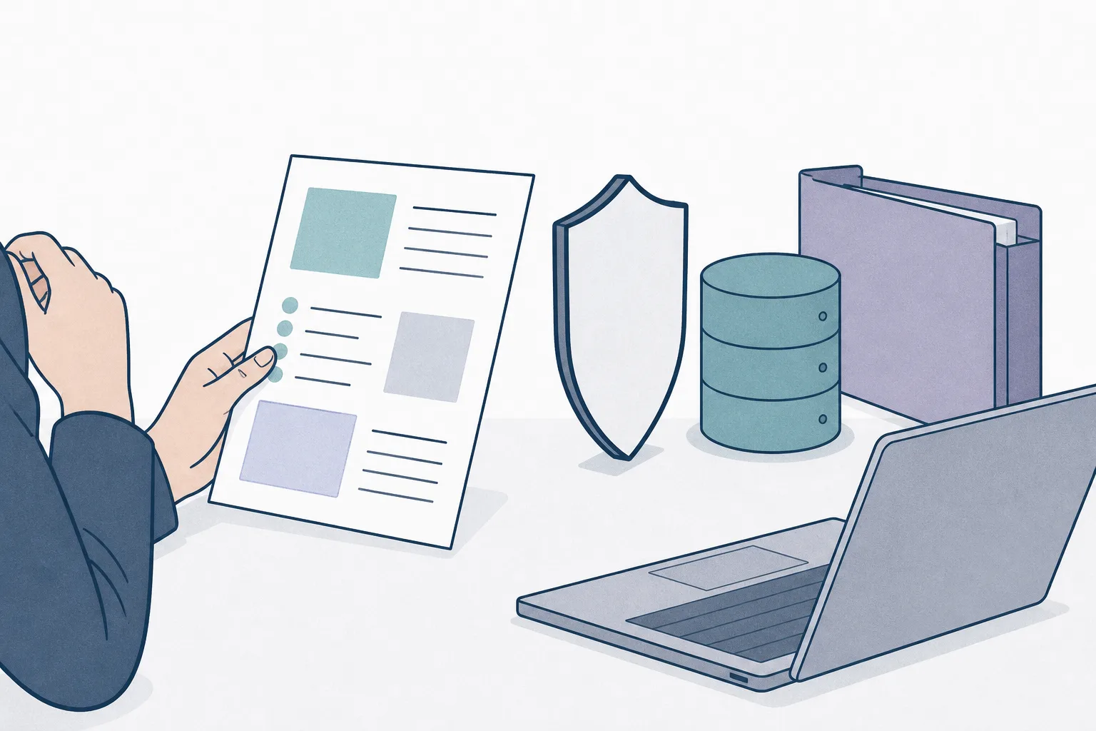 AIエージェントの処理を人が承認し、データベースや業務ツールへの接続を保護しているイラスト